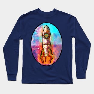 Rocket Ship in Space Long Sleeve T-Shirt